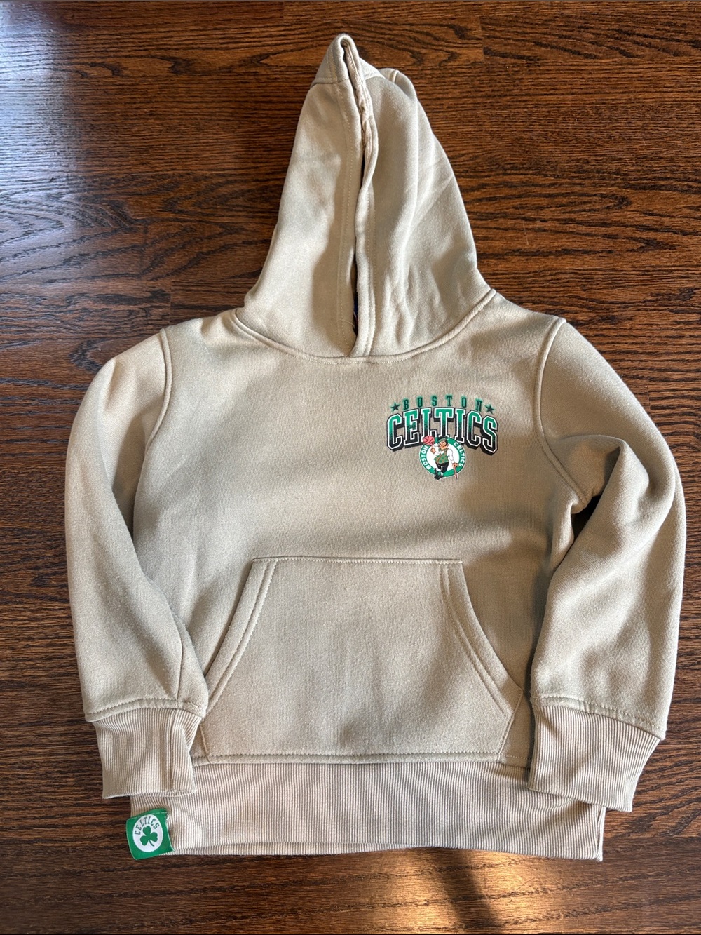 Kids Boston Celtics Beige Hoodie Sweatshirt